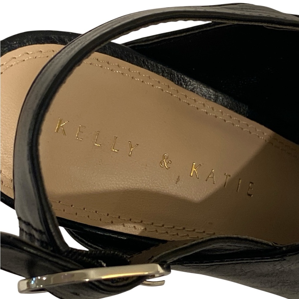 Kelly & Katie Astalia Crisscross Black Leather Peep Toe Heels Women’s 9.5 NEW - Picture 8 of 8